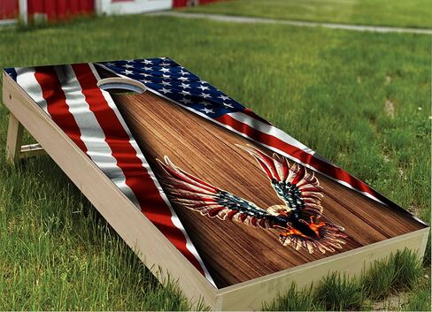 American Eagle Cornhole Board Wraps, Cornhole Decals and Wraps for Boards (Set of 2), Cornhole Skins for Boards (Cornhole Wraps Only) in Saudi Arabia