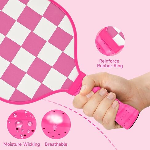 Pink Pickleball Paddles مجموعة من 2/4 ، كرة من الألياف الزجاجية المعتمدة من USAPA مع 2/4 مضارب لطيلة المخلل خفيفة الوزن ، 2 كرات داخلية و 2 في الهواء الطلق ، حقيبة واحدة من المخللات للنساء ، والمبتدئين ، والشباب in Kuwait
