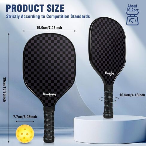 مجموعة Pickleball Paddles مجموعة من 2 أو 4 مع كرات المخلل والحقيبة | مضارب مصنوعة وفقًا لمعايير USAPA | ألياف الكربون/3K الألياف الزجاجية/الخشب | مضرب المخلل للرجال والنساء والأطفال. in Kuwait
