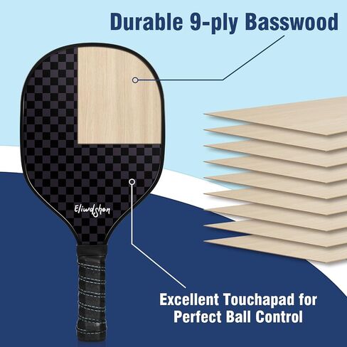 مجموعة Pickleball Paddles مجموعة من 2 أو 4 مع كرات المخلل والحقيبة | مضارب مصنوعة وفقًا لمعايير USAPA | ألياف الكربون/3K الألياف الزجاجية/الخشب | مضرب المخلل للرجال والنساء والأطفال. in Kuwait