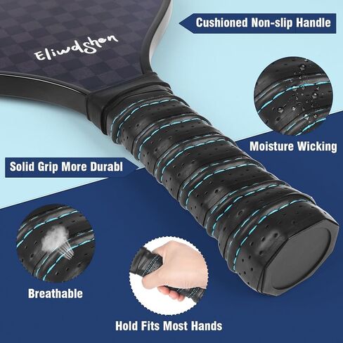 مجموعة Pickleball Paddles مجموعة من 2 أو 4 مع كرات المخلل والحقيبة | مضارب مصنوعة وفقًا لمعايير USAPA | ألياف الكربون/3K الألياف الزجاجية/الخشب | مضرب المخلل للرجال والنساء والأطفال. in Kuwait