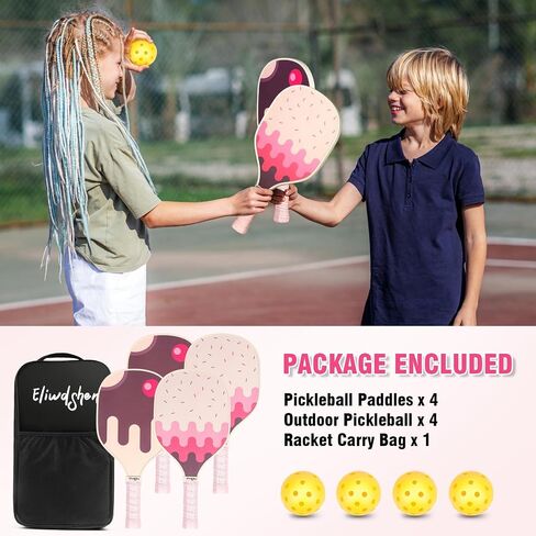 مجموعة Pickleball Paddles مجموعة من 2 أو 4 مع كرات المخلل والحقيبة | مضارب مصنوعة وفقًا لمعايير USAPA | ألياف الكربون/3K الألياف الزجاجية/الخشب | مضرب المخلل للرجال والنساء والأطفال. in Saudi Arabia