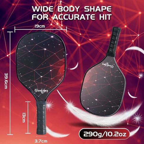 مجموعة Pickleball Paddles مجموعة من 2 أو 4 مع كرات المخلل والحقيبة | مضارب مصنوعة وفقًا لمعايير USAPA | ألياف الكربون/3K الألياف الزجاجية/الخشب | مضرب المخلل للرجال والنساء والأطفال. in Kuwait