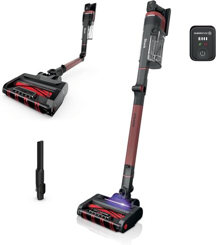 Shark IZ840HRW Stratos Cordless Vacuum with Clean Sense IQ, DuoClean PowerFins HairPro MultiFLEX, Includes Crevice Tool, Up to 50 Minute Runtime, Red (Renewed) in Saudi Arabia