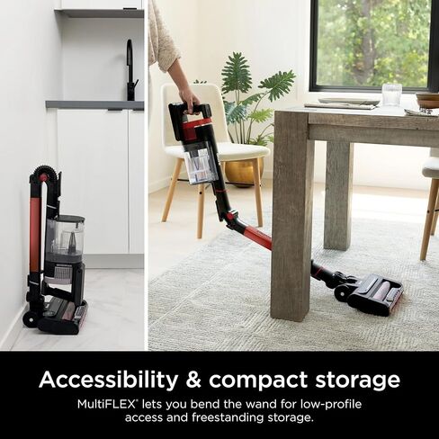 Shark IZ840HRW Stratos Cordless Vacuum with Clean Sense IQ, DuoClean PowerFins HairPro MultiFLEX, Includes Crevice Tool, Up to 50 Minute Runtime, Red (Renewed) in Saudi Arabia