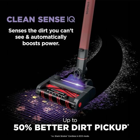 Shark IZ840HRW Stratos Cordless Vacuum with Clean Sense IQ, DuoClean PowerFins HairPro MultiFLEX, Includes Crevice Tool, Up to 50 Minute Runtime, Red (Renewed) in Saudi Arabia