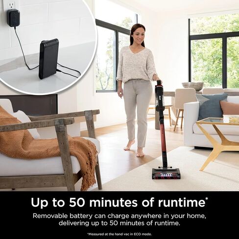Shark IZ840HRW Stratos Cordless Vacuum with Clean Sense IQ, DuoClean PowerFins HairPro MultiFLEX, Includes Crevice Tool, Up to 50 Minute Runtime, Red (Renewed) in Saudi Arabia
