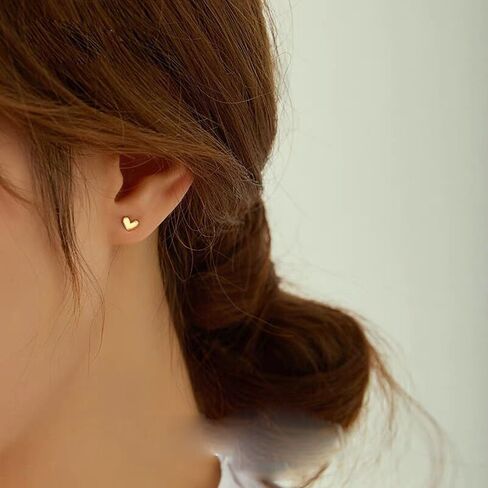 Small Heart Stud Earrings, Hypoallergenic Cute Heart Earrings Stud for Women Jewelry Gift Blue in Saudi Arabia