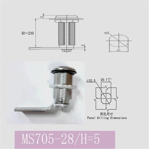 1 Set with Key Zinc Alloy Factory Direct Ms705-28 Quarter Turn Cam Lock(Height 5mm-Zinc) in Saudi Arabia
