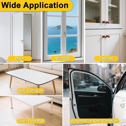 Weather Stripping Door Seal Strip - 16 Feet 1/2" x 1/4" Strong Adhesive Insulation Foam Tape for Front Door Frame, Window Weather Stripping, Soundproof & Windproof, Black in Saudi Arabia