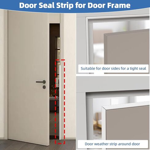 196"Wedge Weather Stripping Door Seal Strip for Door Frame,Self-Adhesive Window Insulation for Winter,Dark Foam Gap Filler for Light Noise Blocker,Front Exterior Door Side Draft Stopper,White in Saudi Arabia
