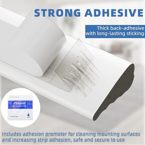 196"Wedge Weather Stripping Door Seal Strip for Door Frame,Self-Adhesive Window Insulation for Winter,Dark Foam Gap Filler for Light Noise Blocker,Front Exterior Door Side Draft Stopper,White in Saudi Arabia