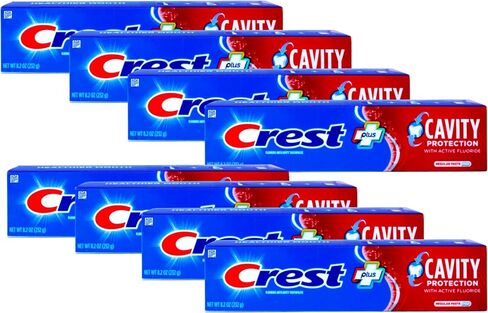 Crest Fluoride Cavity Protection معجون الأسنان 8.2 أوقية معجون منتظم ، معجون الأسنان السائبة ، يمنع التجاويف قبل بدء (4 عبوات) in Saudi Arabia