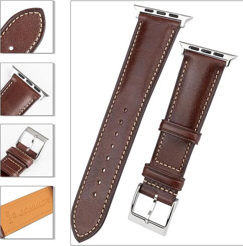 Leather Bands Compatible with Apple Watch Band 42mm 44mm 45mm 49mm Ultra, Replacement Band Leather Strap for Men iWatch Ultra 3/2/1 Series 9 8 7 6 5 4 in Saudi Arabia