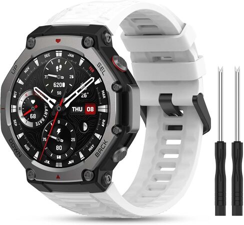 فرقة السيليكون العسكرية الوعرة متوافقة مع Amazfit T-rex 3 ، أحزمة المعصم الأشرطة الناعمة بديل لـ T-Rex 3 Band Men Women in Kuwait