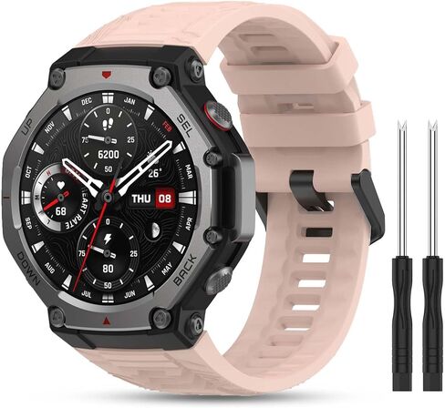 فرقة السيليكون العسكرية الوعرة متوافقة مع Amazfit T-rex 3 ، أحزمة المعصم الأشرطة الناعمة بديل لـ T-Rex 3 Band Men Women in Kuwait