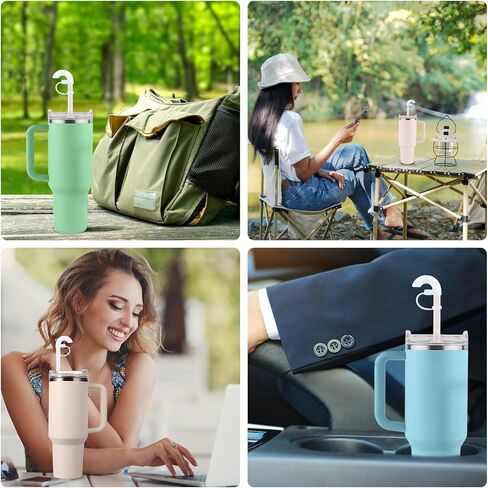3pcs غلاف قش مجاني من stanley tumbler 40oz 30oz ، مقاومة الغبار المضاد للتجاعيد قش القش Topper Tips قابلة لإعادة الاستخدام ، تصميم مفتوح 40 درجة مائل in Saudi Arabia