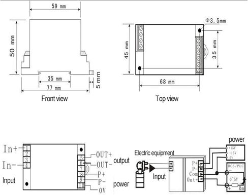 إدخال جهاز إرسال جهد جهد جهد الجهد AC 0-400V الإخراج AC 0-10V DC (24V_0-5V_3 WIRE) in Saudi Arabia