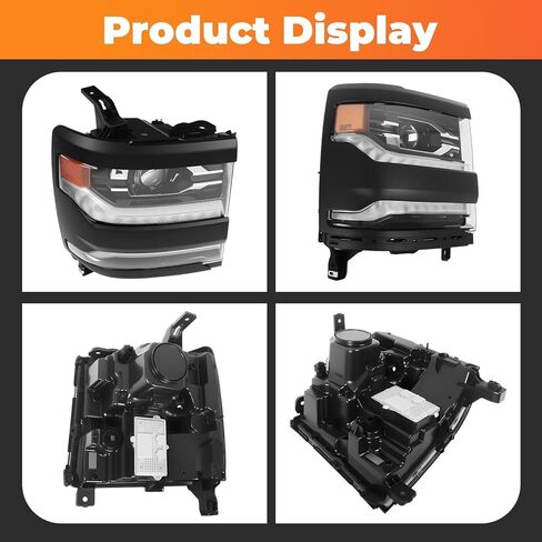Passenger Side Headlight Assembly w/DRL Compatible with 2016-2019 Silverado 1500 w/Bulbs 84893098 GM2503456 (Right) in Saudi Arabia
