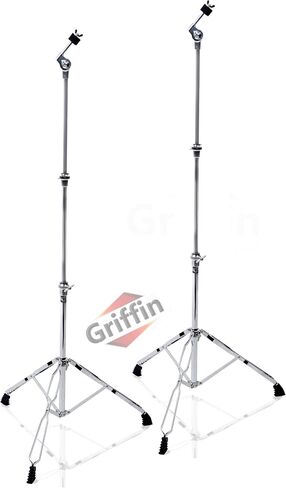 Griffin 2-Pack Straight Cymbal Stands (Percussion Tiltpro X Edition)-أجهزة الطبل المزدوجة المترجمة-مثالية للتحطم ، Splash & Ride in Saudi Arabia