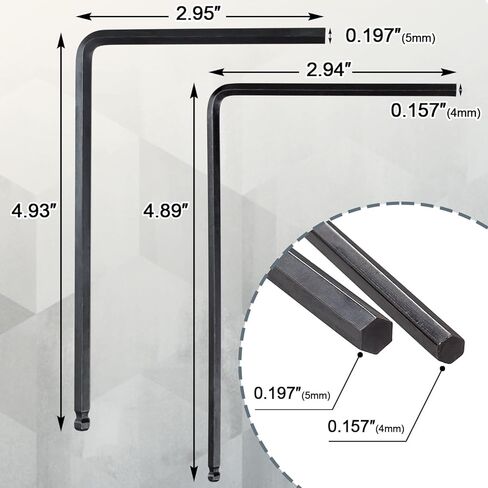 2pcs Guitar Truss Rod Wrench, 4mm 5mm Allen Wrench with Ball End, Truss Rod Adjustment Tool Guitar Neck Repair Maintenance Accessories for Martin Guitar, Wood Guitar - Black, 2 Sizes in Kuwait