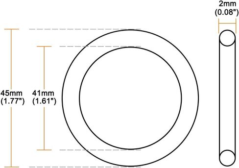 Nitrile Rubber O-Rings 45mm OD 41mm ID 2mm Width, Metric Sealing Gasket for Automotive Machine Plumbing, Pack of 10 in Saudi Arabia