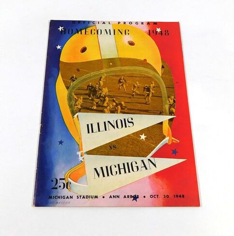 1948 Illinois at Michigan College Football Program 10-30-48 - College Programs in Saudi Arabia