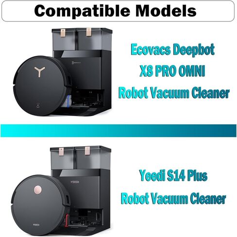 23pcs قطع غيار استبدال ecovacs deebot x8 pro omni/yeedi s14 بالإضافة إلى robot facuum accessories kit: 1 الفرشاة الرئيسية ، وسادات ممسحة 2 الأسطوانة ، 6 مرشحات ، 6 فرش جانبية ، 6 أكياس غبار ، 2 أدوات in Kuwait