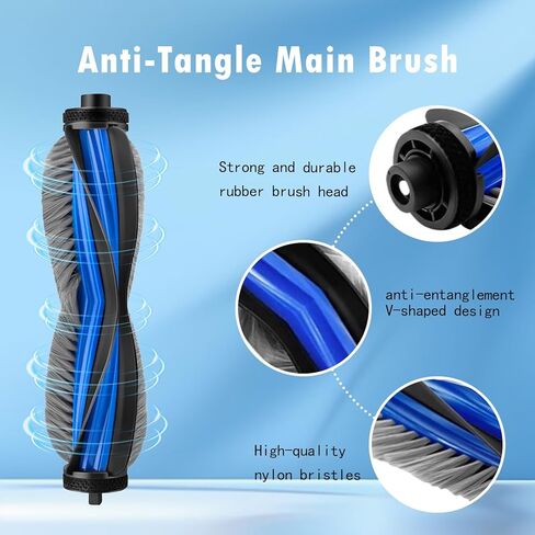 23pcs قطع غيار استبدال ecovacs deebot x8 pro omni/yeedi s14 بالإضافة إلى robot facuum accessories kit: 1 الفرشاة الرئيسية ، وسادات ممسحة 2 الأسطوانة ، 6 مرشحات ، 6 فرش جانبية ، 6 أكياس غبار ، 2 أدوات in Kuwait