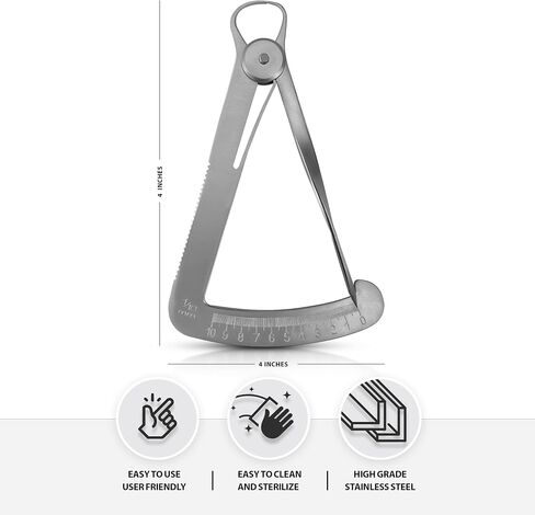 Iwanson Gauge 4 "10mm - أداة قياس دقة الفولاذ المقاوم للصدأ لمصممي المجوهرات ، الحرفيين ، والمتحمسين ، مع حركة الربيع للحركة السلسة والمعايرة القابلة للتعديل (حاد) in Kuwait