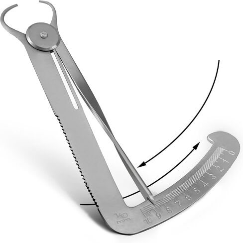 Iwanson Gauge 4 "10mm - أداة قياس دقة الفولاذ المقاوم للصدأ لمصممي المجوهرات ، الحرفيين ، والمتحمسين ، مع حركة الربيع للحركة السلسة والمعايرة القابلة للتعديل (حاد) in Kuwait