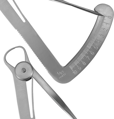 Iwanson Gauge 4 "10mm - أداة قياس دقة الفولاذ المقاوم للصدأ لمصممي المجوهرات ، الحرفيين ، والمتحمسين ، مع حركة الربيع للحركة السلسة والمعايرة القابلة للتعديل (حاد) in Kuwait