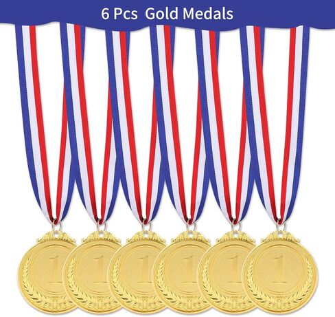 6pcs ميداليات ذهبية لجوائز ، 2 بوصة المركز الأول من الجائزة المعدنية ، الجوائز الفائزة بالميداليات الأولمبية مع جوائز شريط الرقبة للرياضة ، ومسابقات الألعاب ، وفضلات الحفلات والزخارف in Saudi Arabia