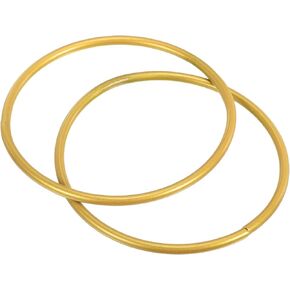 PATIKIL 3 Inch Round Metal Floral Hoop, 2 Pcs Plated Wreath Frame Macrame Ring, for Wedding Geometric Decor Party Wall Hanging, Gold Tone