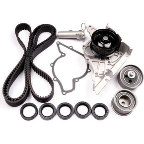 Timing Belt Kit w/Water Pump Fit for Audi for A4 Quattro 2.8L 1998-2001 for Volkswagen for Passat 2.8L 1998-2005 Replace Timing Belt OEM - TCKWP297