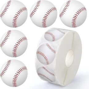 Whaline 1000Pcs Basketball Stickers Roll Sports Ball Theme Paper Decals Self-Adhesive Round Decorative Seal Stickers for Birthday School Classroom Party Supplies