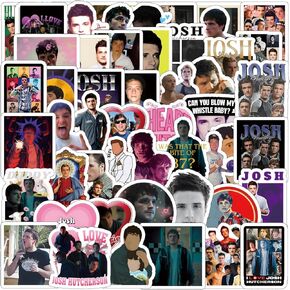 62Pcs Josh Hutcherson Actor Stickers Pack, Vinyl Waterproof Sticker for Water Bottle,Skateboard,Laptop,Phone,Journaling,Scrapbooking Decals for Teens Adults for Party Supply