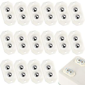 NOVWANG Mini Caster Wheels 24Pcs, Appliance Rollers Stainless Steel Double Bead Self Adhesive Caster Wheels Sturdy Sticky Swivel Pulleys Universal Wheels for Kitchen, Box, Small Appliance Slider