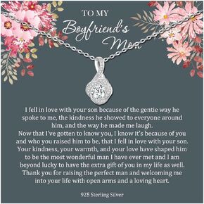 هدية إلى قلادة أمي صديقي، قلادة من الفضة الإسترلينية لا نهاية لها لأم صديقها، هدايا عيد ميلاد الأم للأصدقاء والأم من صديقة in Kuwait