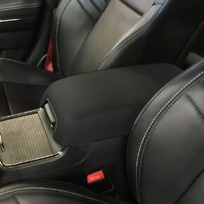 Car Center Console Armrest Cover for 2022 2023 Dodge Charger 2011-2021/for Chrysler 300 2011-2022 2023 Leather Anti-Scratch Central Lid Protector Cushion Interior Accessories-Carbon Fibre+Red