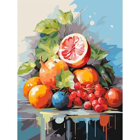 FITIMOTO Paint by Number for Adults Begginer Kids, 16x20 inch Canvas Without Frame, DIY Painting Kit for Home Decor, Gift for Birthday or Any Festival, Fruit