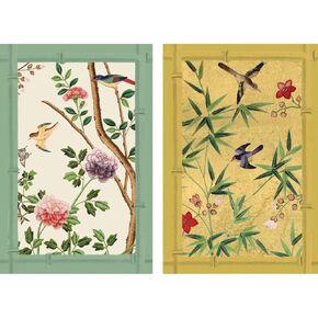 Caspari Chinese Wallpaper Playing Cards in Blue - 2 Decks Included