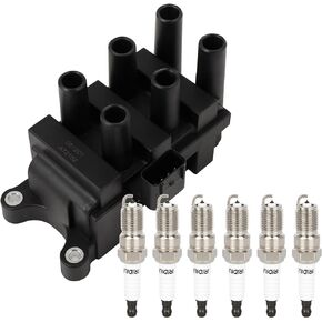 ECCPP FD498 1 ignition coils wilth 6 iridium Spark Plugs,for Mercury Sable 3.0L 2001-2005,for Mercury Monterey 4.2L 2004-2007,for Ford for F-150 4.2L 2001-2008 DG485 C1312 E260