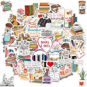 150pcs Funny Anime Waterproof Stickers,Reading Stickers for Laptop Computer,Water Bottles, Suitcase and Skateboard,Teacher and Student Teens Gifts,Book Accessories for Reading Lovers