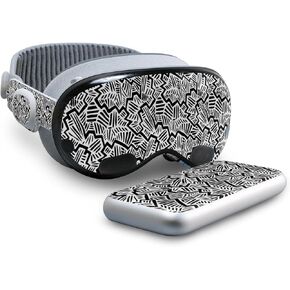Carbon Fiber VR Skin Compatible with Apple Vision Pro - Abstract Black - Premium 3M Vinyl Protective Wrap Decal Cover - Easy to Apply | Crafted in The USA by MightySkins