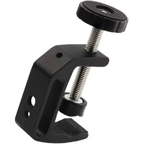 Universal C-Clamp Aluminum Support Clamp Desktop Mount Holder Stand with 1/4" and 3/8" Thread Black(2 Pcs)