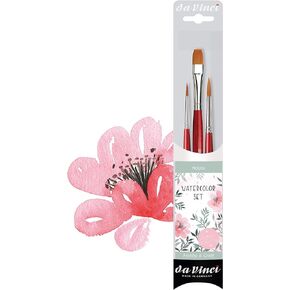 da Vinci Watercolor Series 5389 CosmoTop Spin Lettering & Flower Brush Set, Synthetic, 3 Brushes (Series 5580, 5880)