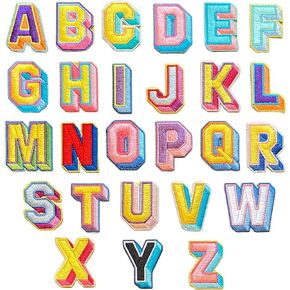 Self Adhesive Letter Patches for Clothing (26pc Stick On or Iron On Letters). 1.5 Inch Decals, Cute Stick on Patches, Embroidered Letter Patches, A-Z Alphabet Patch for Backpacks etc in Saudi Arabia