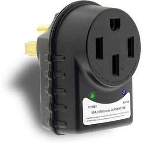 50 AMP RV Surge Protector Plug - 14-50P / 14-50R Camper Circuit Power Extension Cord RV Power Surge Adapter