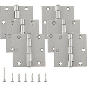 3 Pack Black Door Hinges 3.5 Inch Interior Door Hinges 3 1/2-in Matte Black Door Hinges Door 3.5"x3.5 Inch Hinges Rounded 1/4" Raidus Standard Residential Bedroom Door Hinge HOME MASTER HARDWARE